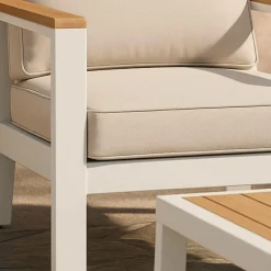 Salon De Jardin<Made in Meubles Salon de jardin crème 5 places Orion