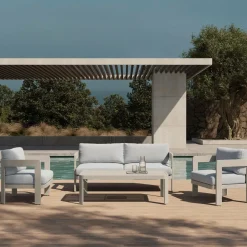 Salon De Jardin<Made in Meubles Salon de jardin en aluminium taupe Loréa