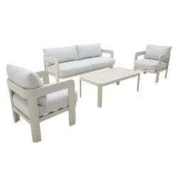 Salon De Jardin<Made in Meubles Salon de jardin en aluminium taupe Loréa