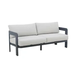 Salon De Jardin<Made in Meubles Salon de jardin en aluminium gris foncé Loréa