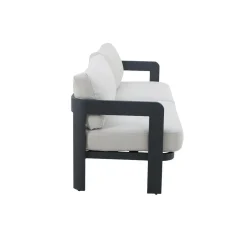 Salon De Jardin<Made in Meubles Salon de jardin en aluminium gris foncé Loréa