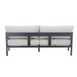 Salon De Jardin<Made in Meubles Salon de jardin en aluminium gris foncé Loréa