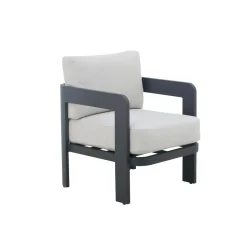 Salon De Jardin<Made in Meubles Salon de jardin en aluminium gris foncé Loréa