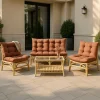 Salon De Jardin<Made in Meubles Salon de jardin en rotin avec coussins terracotta Rattan