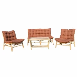 Salon De Jardin<Made in Meubles Salon de jardin en rotin avec coussins terracotta Rattan