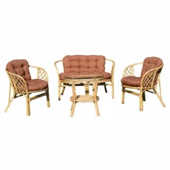 Salon De Jardin<Made in Meubles Salon de jardin en rotin terracotta 4 places Rattan