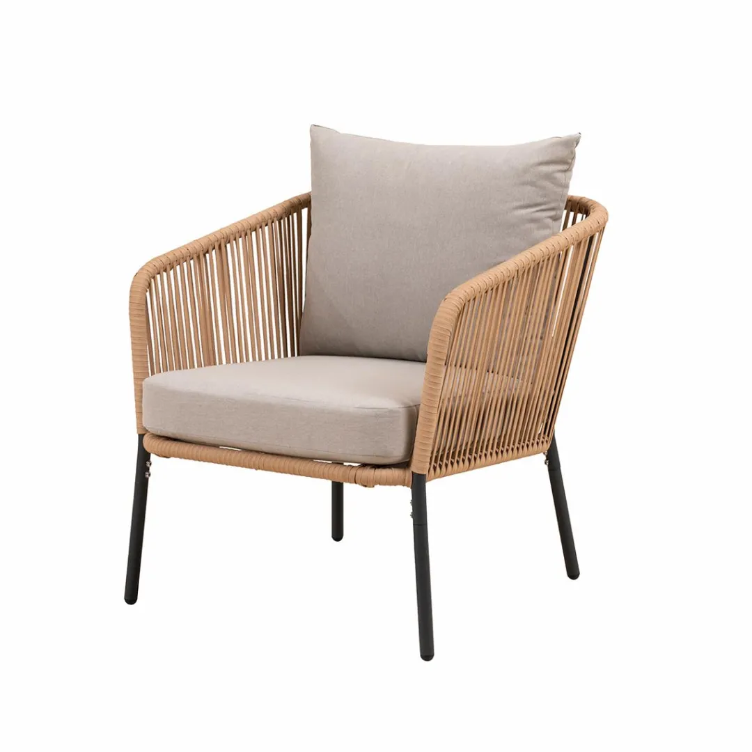 Salon De Jardin<Made in Meubles Salon de jardin gris à cordes 5 places Sayen