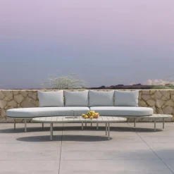 Salon De Jardin<Made in Meubles Salon de jardin haricot en aluminium taupe Zion