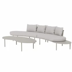 Salon De Jardin<Made in Meubles Salon de jardin haricot en aluminium taupe Zion