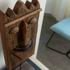 Décoration<Made in Meubles Sculpture visage en bois Liséa