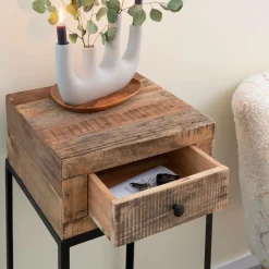 Bout De Canapé & Sellette<Made in Meubles Sellette en bois recyclé et métal Vicky