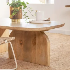 Table Basse<Made in Meubles Set de 2 tables basses en bois de manguier Tom