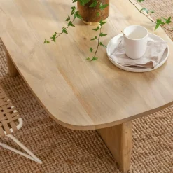 Table Basse<Made in Meubles Set de 2 tables basses en bois de manguier Tom