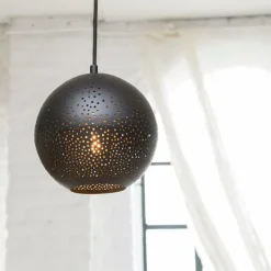 Suspension<Made in Meubles Suspension ajourée en métal noir Félix