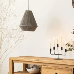 Suspension<Made in Meubles Suspension corde en papier gris Antonin