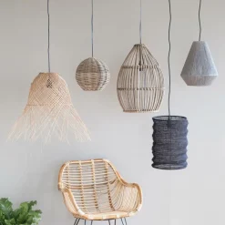 Suspension<Made in Meubles Suspension corde en papier gris Antonin