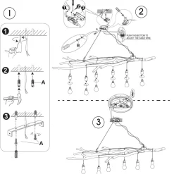 Suspension<Made in Meubles Suspension en bois et métal 3 lampes Naomi