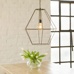 Suspension<Made in Meubles Suspension graphique en métal noir Jim