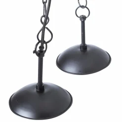 Suspension<Made in Meubles Suspension striée en métal noir Luna