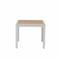 Table À Manger<Made in Meubles Table à manger carrée en aluminium blanc Ayden