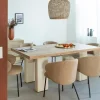 Table À Manger<Made in Meubles Table à manger en bois d'acacia et pieds en bois effet béton Dalva