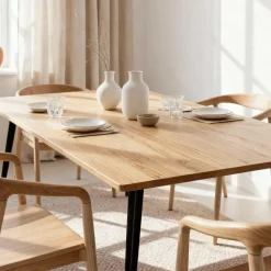 Table À Manger<Made in Meubles Table à manger en bois d'acacia et métal Alan