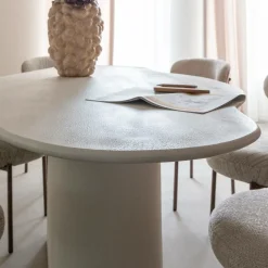 Table À Manger<Made in Meubles Table à manger nuage en bois effet béton blanc Thomas