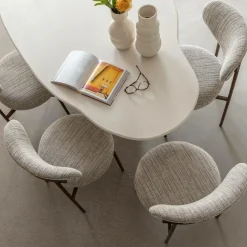 Table À Manger<Made in Meubles Table à manger nuage en bois effet béton blanc Thomas