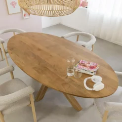 Table À Manger<Made in Meubles Table à manger ovale en bois de manguier Maloé