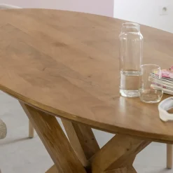 Table À Manger<Made in Meubles Table à manger ovale en bois de manguier Maloé