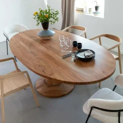 Table À Manger<Made in Meubles Table à manger ovale en bois d'acacia 220 cm Sauge