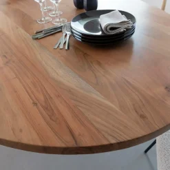 Table À Manger<Made in Meubles Table à manger ovale en bois d'acacia 220 cm Sauge