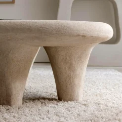 Table Basse<Made in Meubles Table basse blanche en bois effet béton Danaé