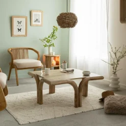 Table Basse<Made in Meubles Table basse carré en bois de manguier Zola