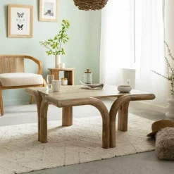 Table Basse<Made in Meubles Table basse carré en bois de manguier Zola