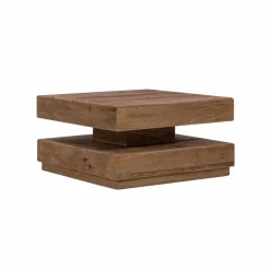 Table Basse<Made in Meubles Table basse carrée à double plateau en bois recyclé Blaise