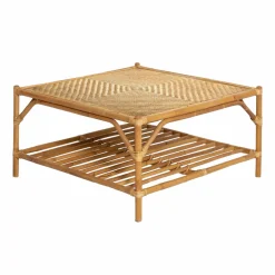 Table Basse<Made in Meubles Table basse carrée en bambou Célestin