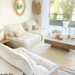 Table Basse<Made in Meubles Table basse carrée en bois recyclé Blaise