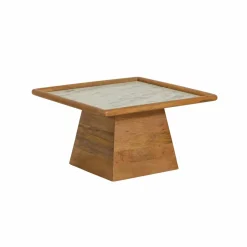 Table Basse<Made in Meubles Table basse carrée en bois de manguier et marbre Adler