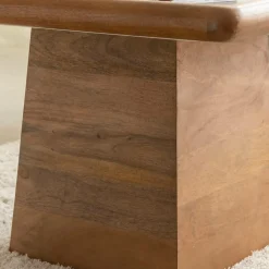 Table Basse<Made in Meubles Table basse carrée en bois de manguier et marbre Adler