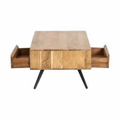Table Basse<Made in Meubles Table basse en bois d'acacia et pierre Yvan