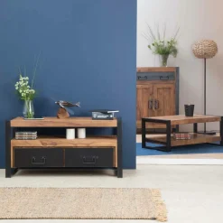 Table Basse<Made in Meubles Table basse en bois d'acacia 120 cm Havana