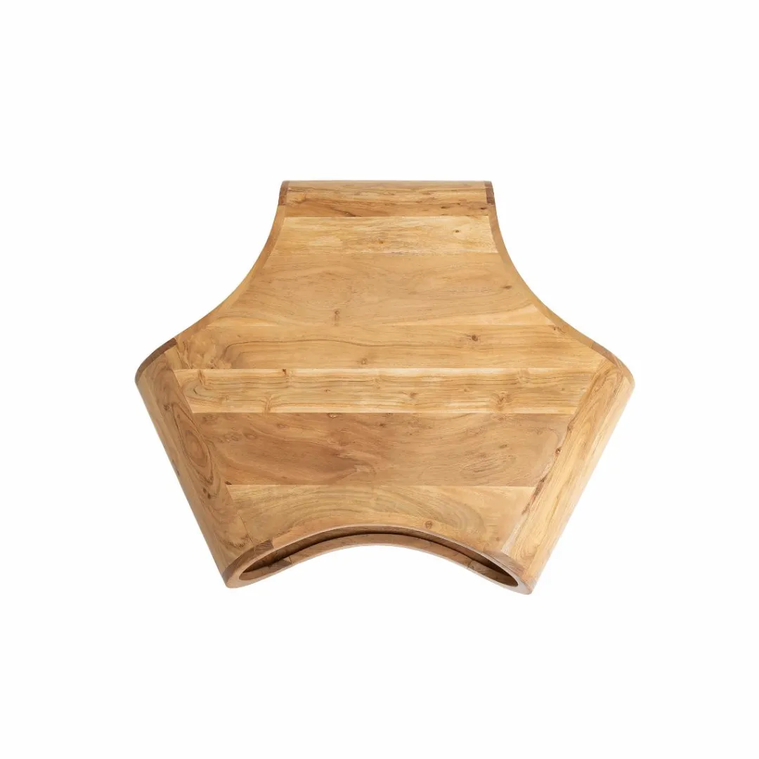 Table Basse<Made in Meubles Table basse en bois d'acacia et métal Ian