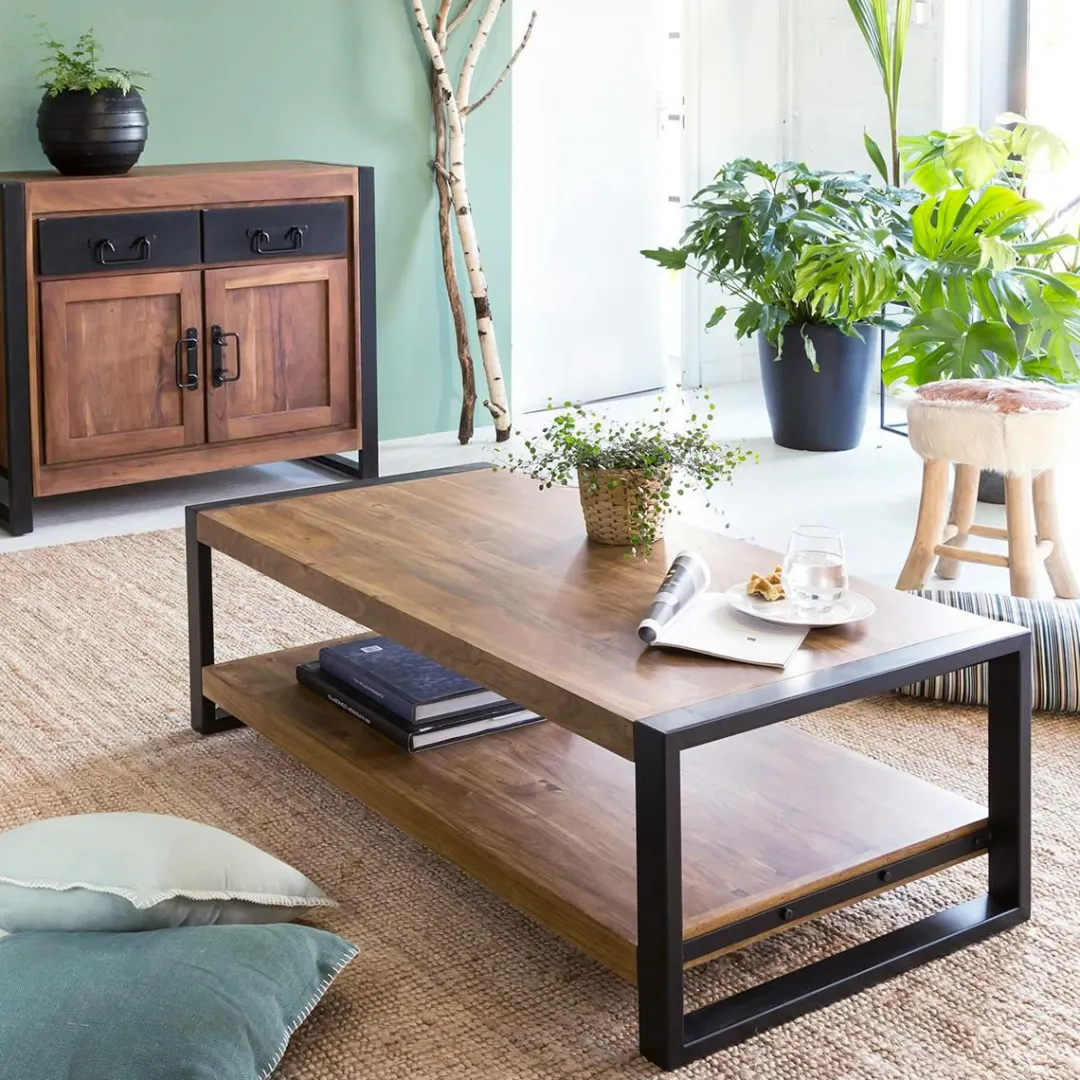 Table Basse<Made in Meubles Table basse en bois d'acacia 100 cm Havana