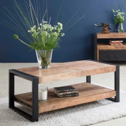 Table Basse<Made in Meubles Table basse en bois d'acacia 100 cm Havana