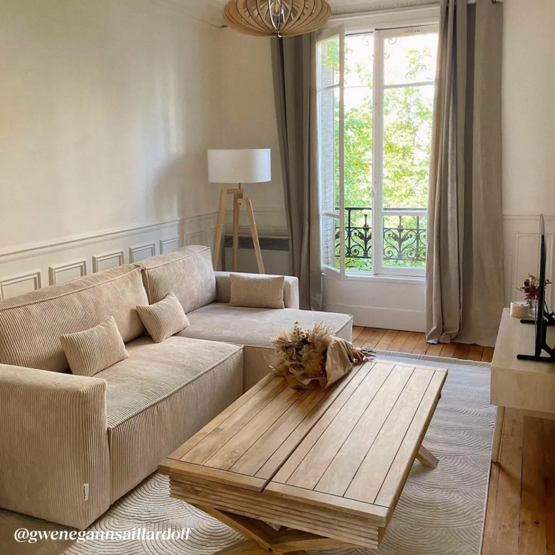 Table Basse<Made in Meubles Table basse en bois de manguier à allonges Luce