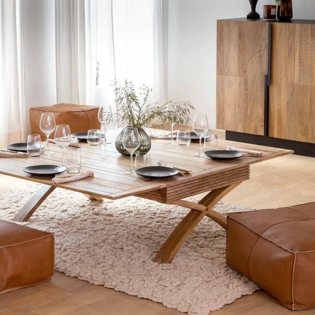 Table Basse<Made in Meubles Table basse en bois de manguier à allonges Luce