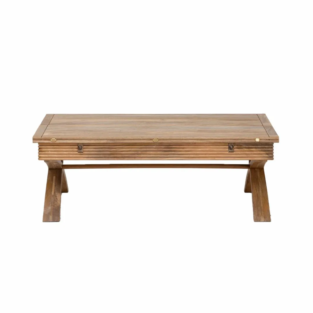 Table Basse<Made in Meubles Table basse en bois de manguier à allonges Luce