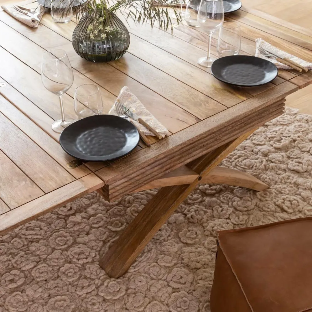 Table Basse<Made in Meubles Table basse en bois de manguier à allonges Luce