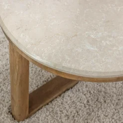 Table Basse<Made in Meubles Table basse en bois de manguier et marbre Moana